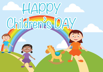 Happy Children Day Vector - Kostenloses vector #388933